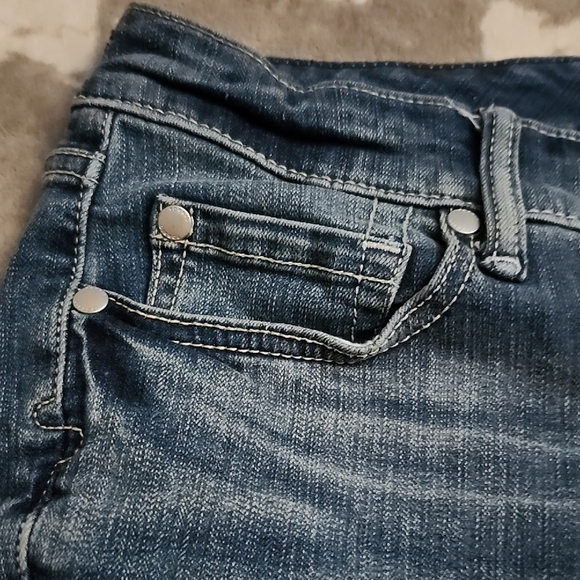 Torrid Blue Jean Shorts with Distressed Look - Picture 2 of 5